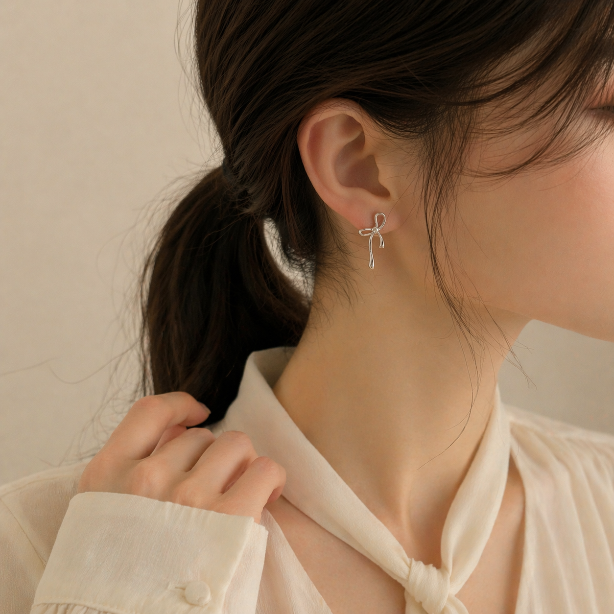 Delicate Ribbon Drop Earrings